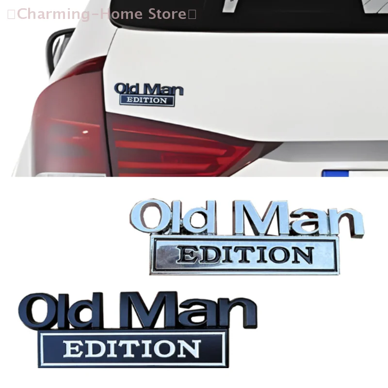 

【M】Old Man Edition Car Emblem,3D Metal Badge Sticker For Car,Truck,SUV,Motorcycle,Funny Weatherproof Nameplate Decal