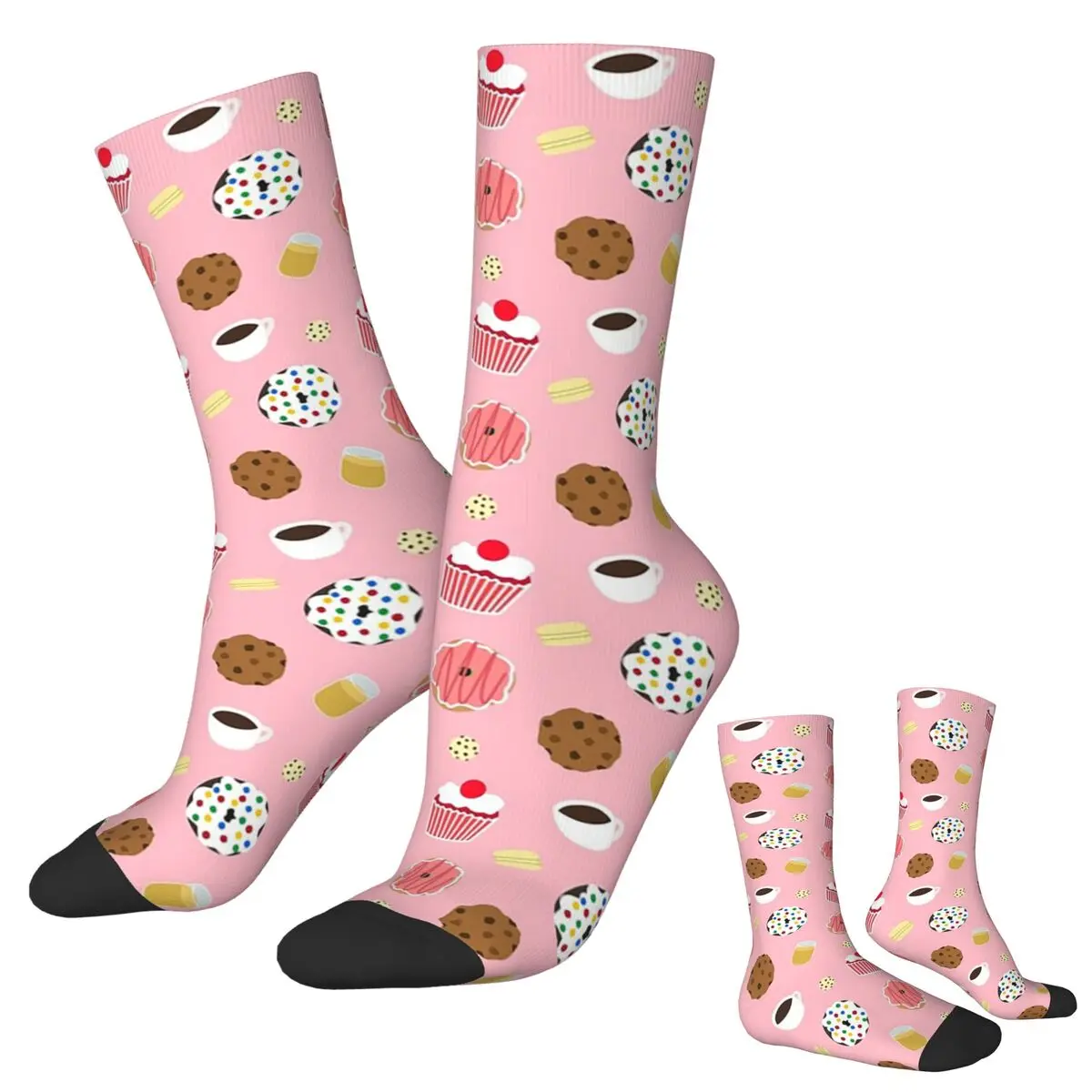 All Seasons Crew Stockings Random Dessert Collection Pattern Socks Harajuku Long Socks for Men Women Valentine's Day Gifts