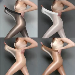 NEWJOINFUN 70D Oil Glossy Sheer sexy Stockings Tights Women Shiny Elastic High Waist Pantyhose Plus Size for Oversized Woman XXL