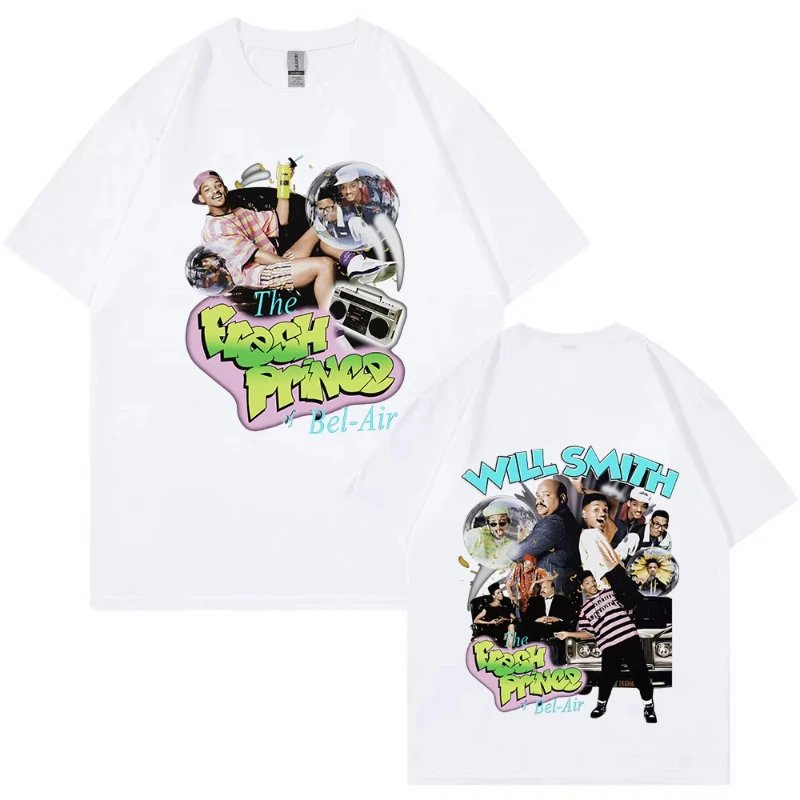 The Fresh Prince of Bel Air T-shirt Actor Will Smith Phillip Banks T Shirt Men Women  Cotton Short Sleeve Oversized T-shirts