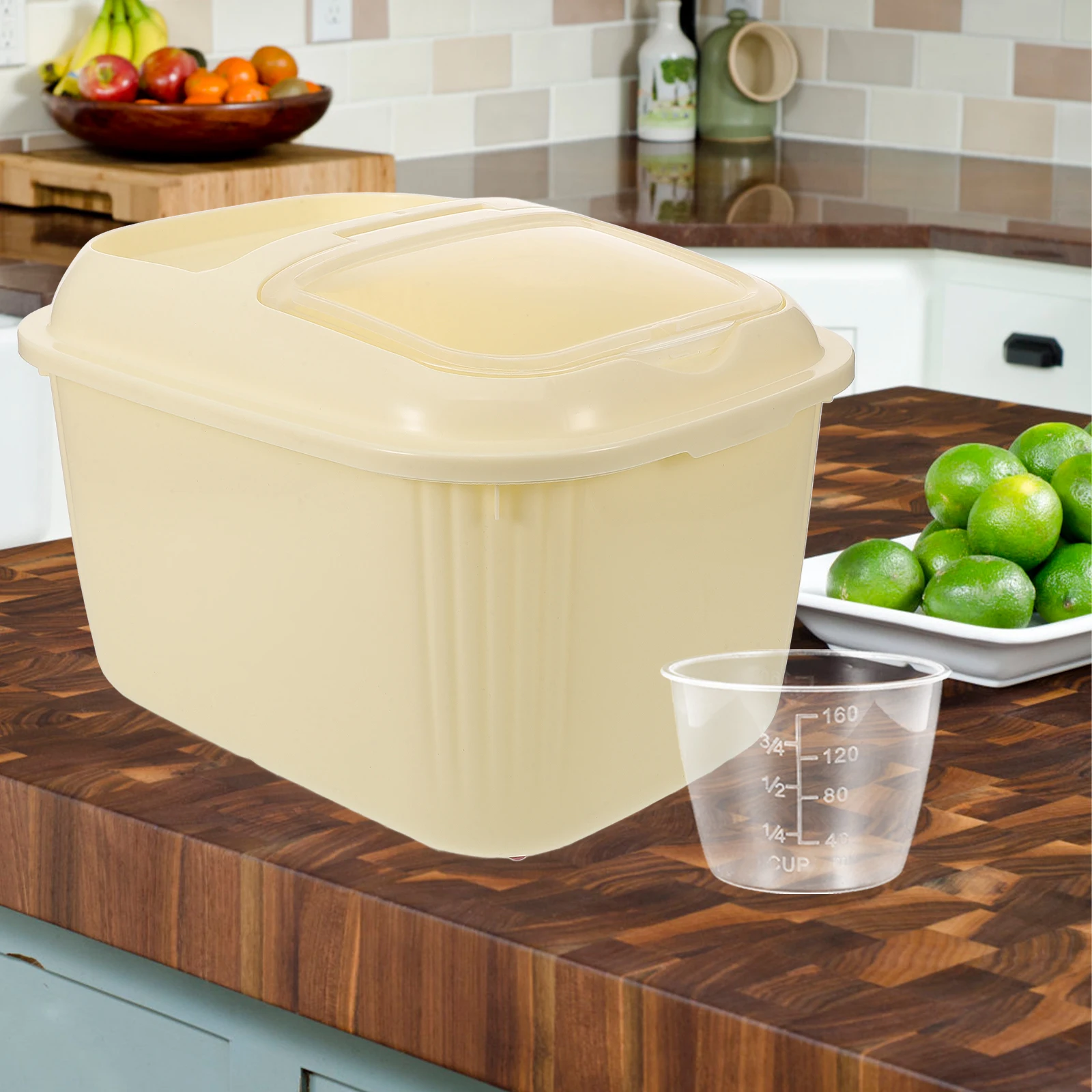 

Airtight Cereal Storage Container Large Capacity Rice Bucket Box Vacuum Sealed Food Containers Anti Moisture Grain Holder