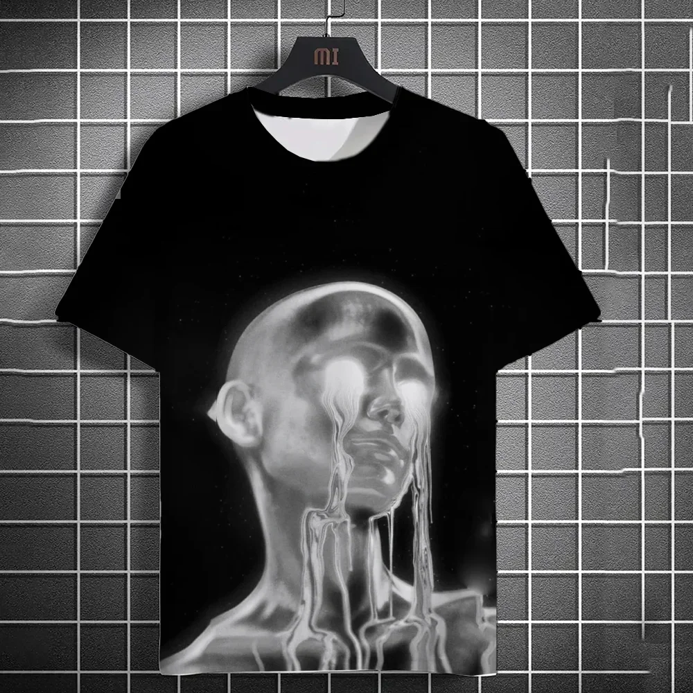

3D Men's Quick-drying Sports Short-sleeved T-shirt Casual Future Technology Print Sci-fi Summer Short-sleeved New Casual T-shirt