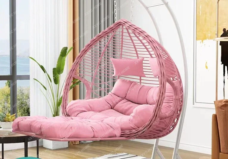 Hanging Basket Rattan Chair Glider Cradle Hammock Balcony Swing Rocking Chair Indoor Lazy Bone Chair