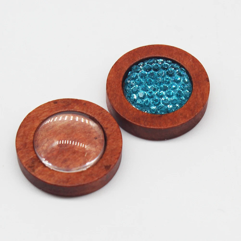 

20PCS Vintage Wood Tray Handmade Jewelry Supplies Round Salver 12mm Cabochon Durable Stainless Steel
