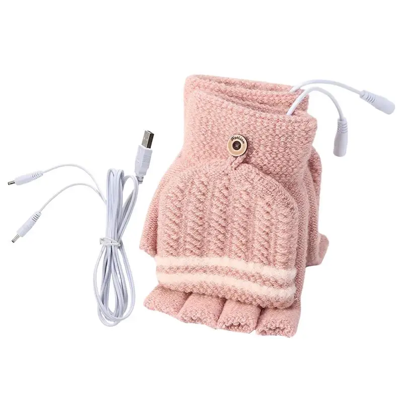 

USB Heated Gloves Heated Mittens Full & Half Fingers USB Heating Gloves Portable Hand Warmer Laptop Gloves Mittens For Riding