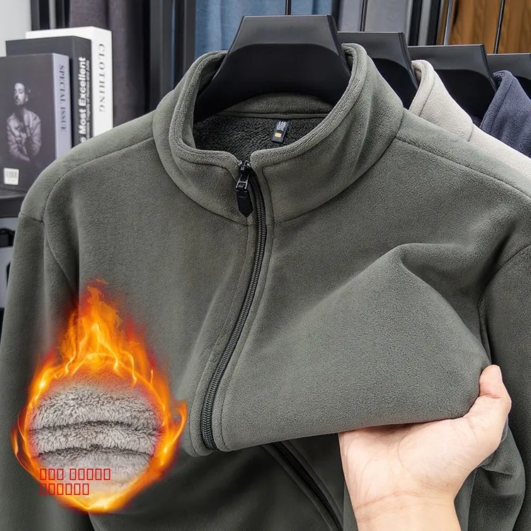 

Men's Fce Lined Thiened Zipper Sweatirt Cardigan Warm Cozy Base Layer irt Outerwear Autumn Winter Faion Casual Wear