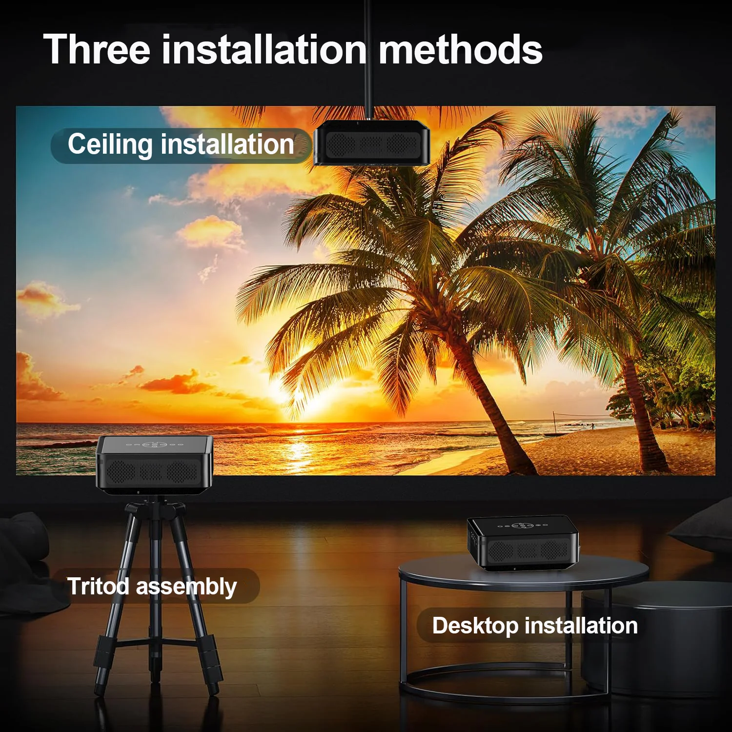 Full Hd Projector 4k Video 1080P Wifi Bluetooth Projector Connection For Smart Projector Outdoor With Android Digital Projector