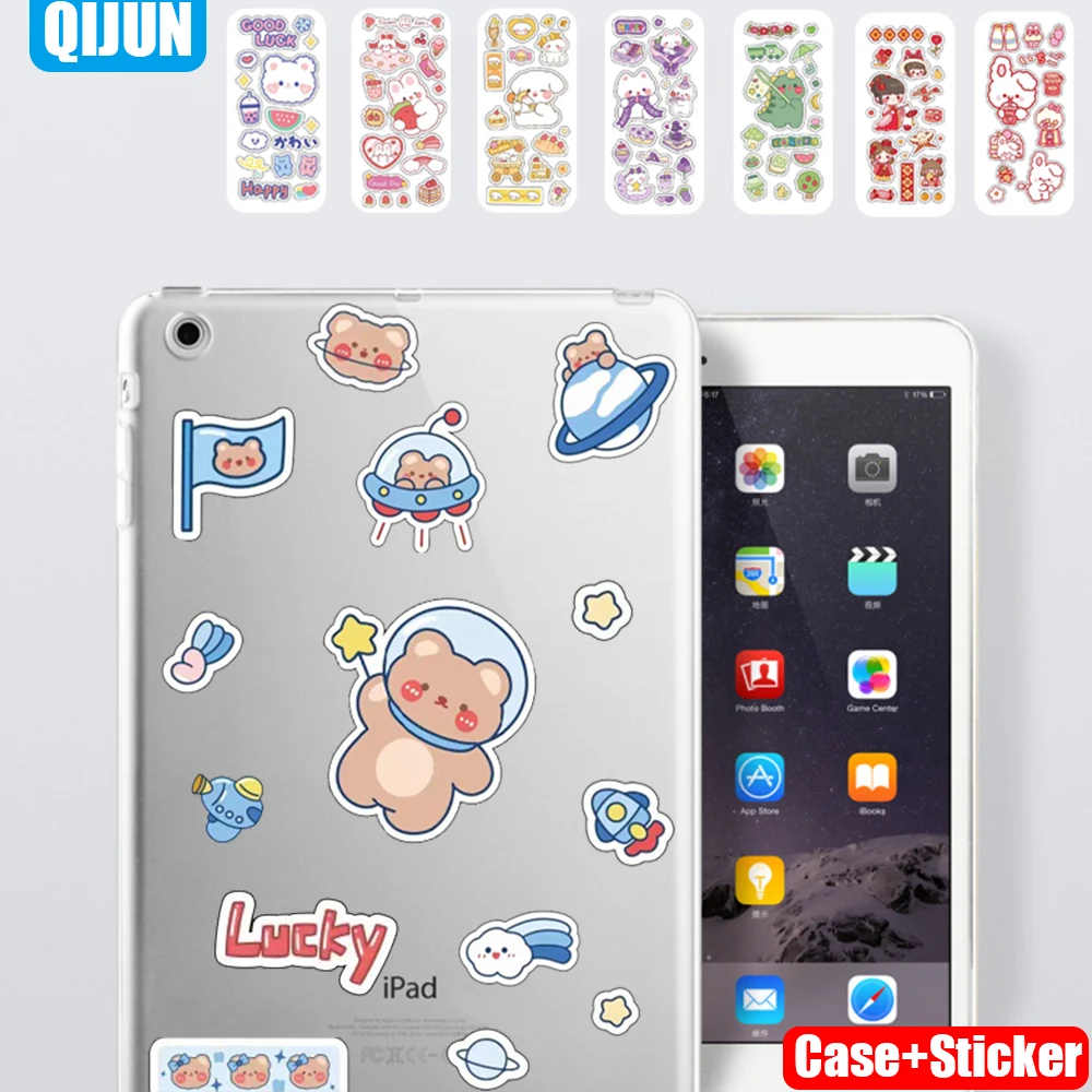 Tablet case for Apple ipad Air 2 9.7“ Air2 Silicone soft shell cover Transparent protection cartoon fundas capa for A1566 A1567