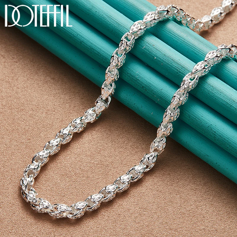 DOTEFFIL 925 Sterling Silver 20/24 Inch 5mm Naszyjnik z łańcuszkiem do kranu dla kobiet Mężczyzna Moda Biżuteria zaręczynowa ślubna — zdjęcie 3