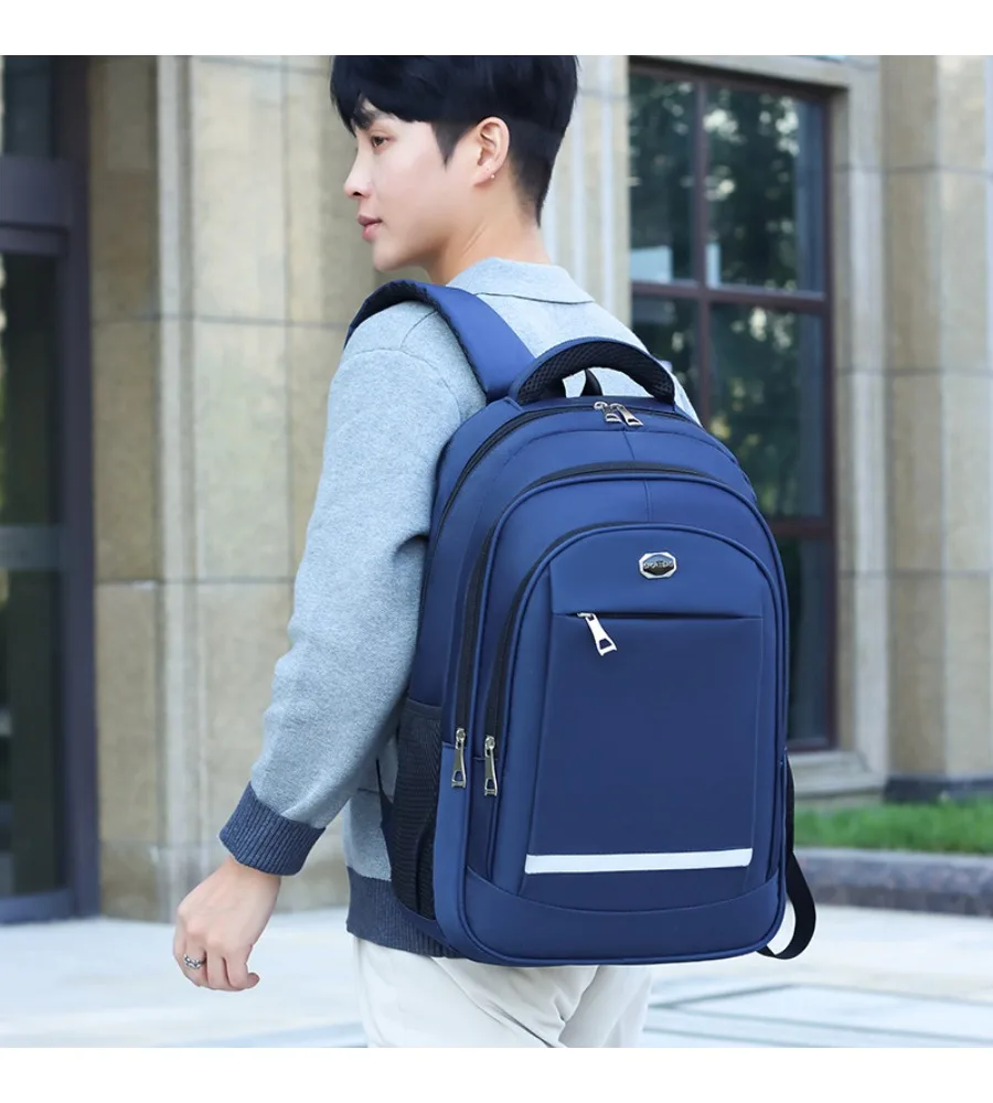 

Business travel Men's computer bag Middle and high school Multi-layer storage Student schoolbag Reflective strip backpack