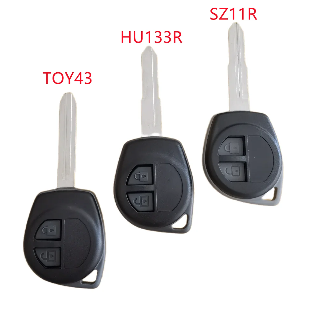 

2 Buttons Replacement Remote Car Key Shell For Suzuki Grand Vitara SWIFT HU133R/TOY43/SZ11R Blade Rubber Button Pad