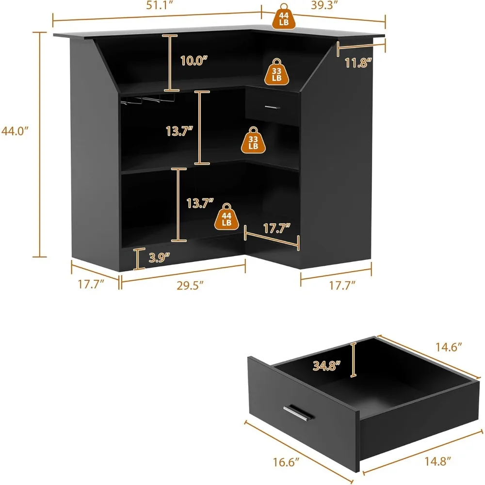 مكتب استقبال مع أرفف تخزين ودرج، مكتب أمامي حديث على شكل حرف L مع مخرج طاقة، طاولة طاولة استقبال للشيكو #2