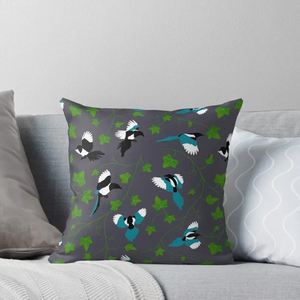 

Magpies and ivy leaves pattern Throw Pillow Sofa Pillow Cover Throw Pillow Covers Couch Cushions