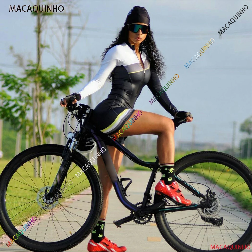 

Long Sleeve Cycling Skirt Brazil Women's Jumpsuit Sale Free Shipping Summer Bike Gym Clothes Macaquinho Ciclismo