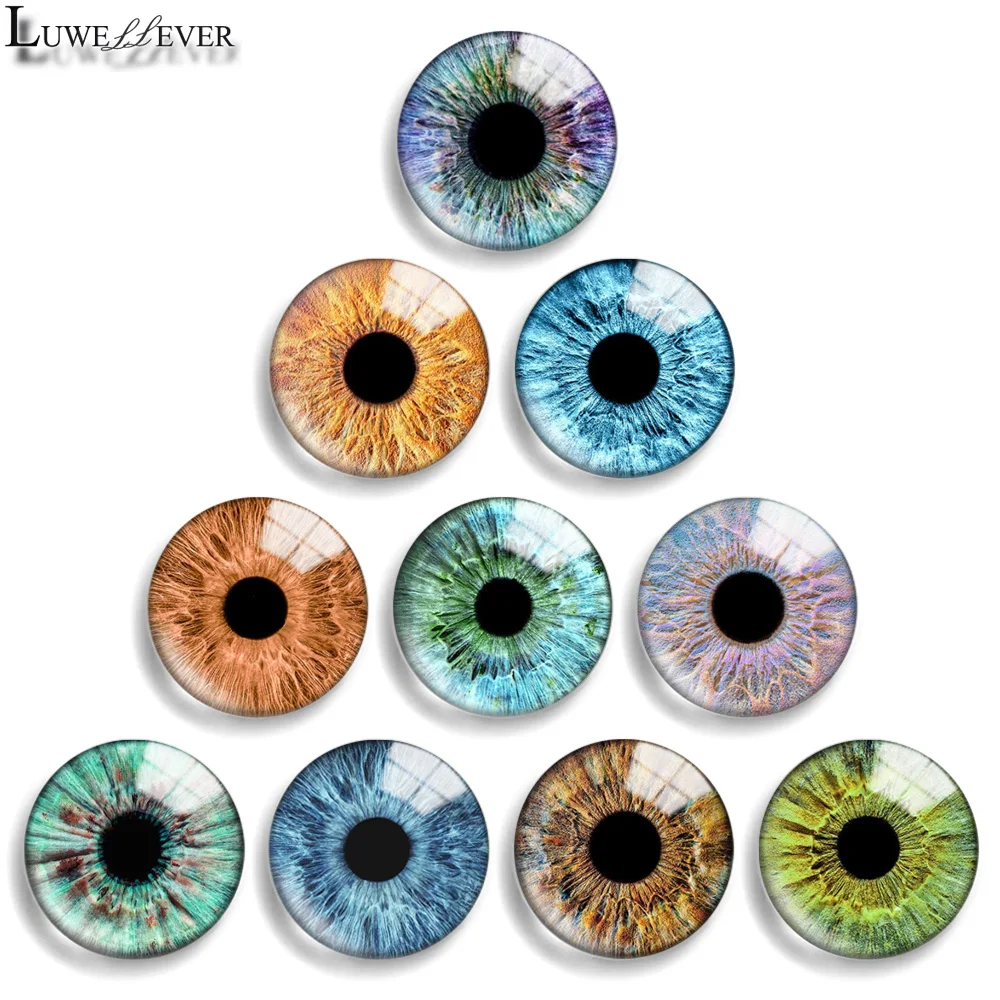 12mm 10mm 20mm 25mm 30mm 40mm 952 Human Animal Eye Mix Round Glass Cabochon Jewelry Finding 18mm Snap Button Charm Bracelet