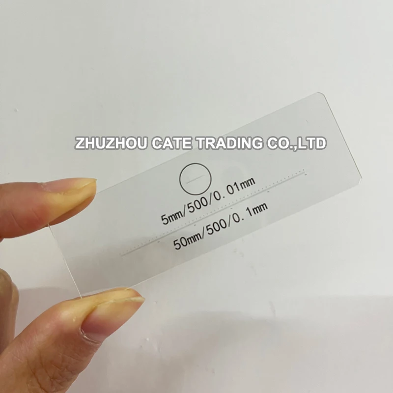 950.T Optical Glass Microscope Accessories 50mm Length Calibration Slides Division 0.1mm 0.01mm Objective Stage Micrometer