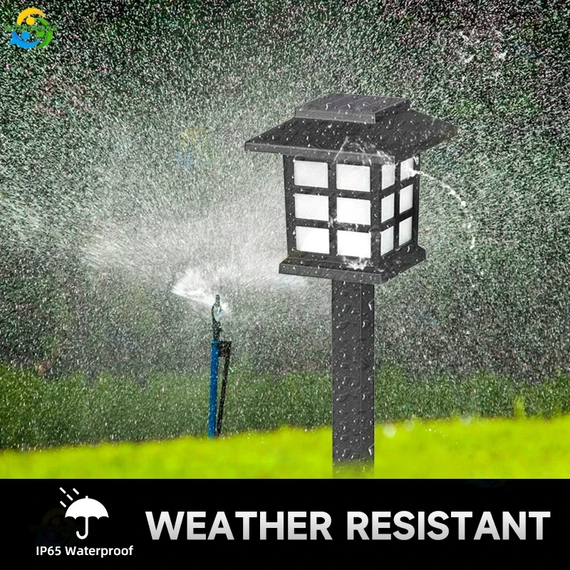 2 szt. Lampy LED na energię słoneczną Zewnętrzne oświetlenie gruntowe na trawniku ogrodowym Dziedziniec Automatyczne oświetlenie wykrywające Wodoodporne światło atmosferyczne