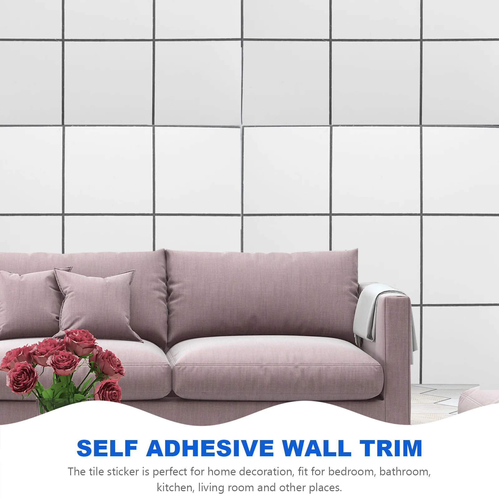 

Self Adhesive Wall Tiles 3 Sheets Ceramic White Waterproof Backsplash Tile Sticker Removable Peel Stick Kitchen Bathroom Floor