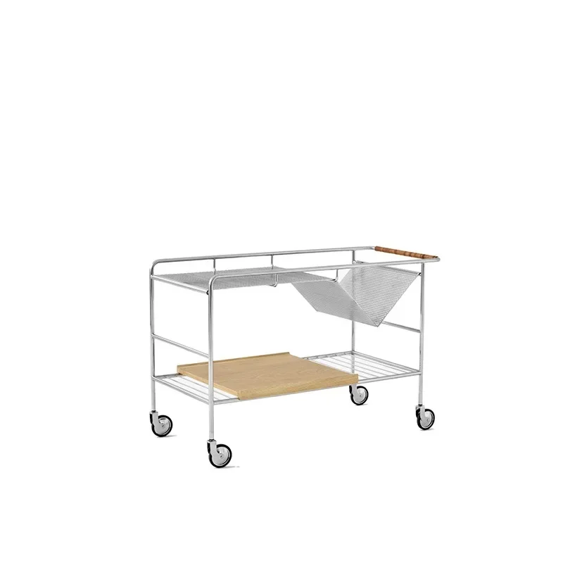 Modern, minimalist, stainless steel, trolley, living room, sofa, removable, wine and dining cart rack