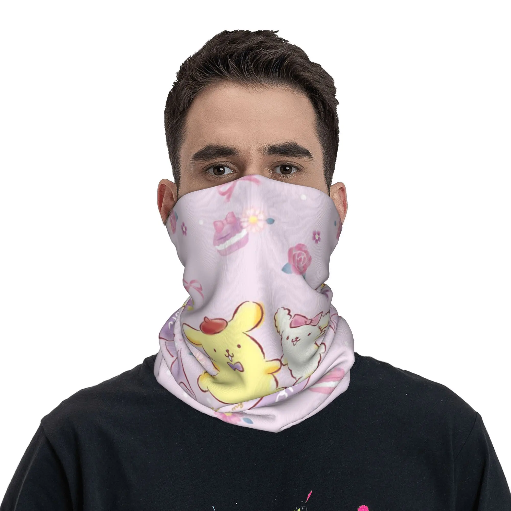 Personalizzato Cartoon Pom Pom Purin Inverno Fascia Scaldacollo Donna Uomo Sci Ciclismo Tubo Sciarpa Viso Bandana Ghetta