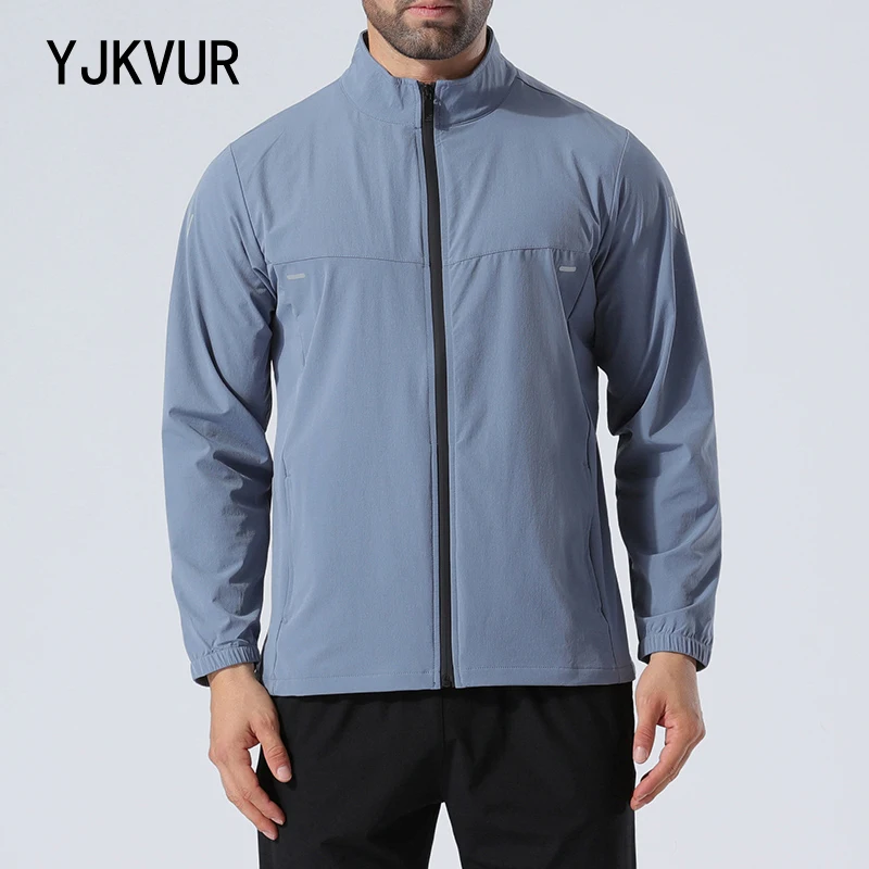 

YJKVUR Autumn New Men Casual Sports Shirt Breathable Quick-Dry Outdoor Reflective Cycling Sun Protection Comfortable Running Top