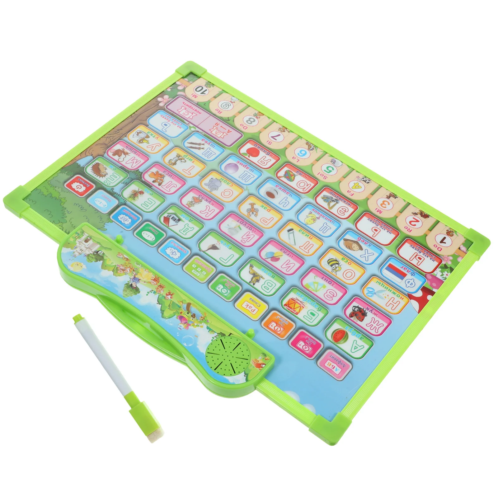 Gráfico del alfabeto ruso para niños en edad preescolar, póster educativo de aprendizaje, Material ABS electrónico duradero, colores brillantes, transparentes