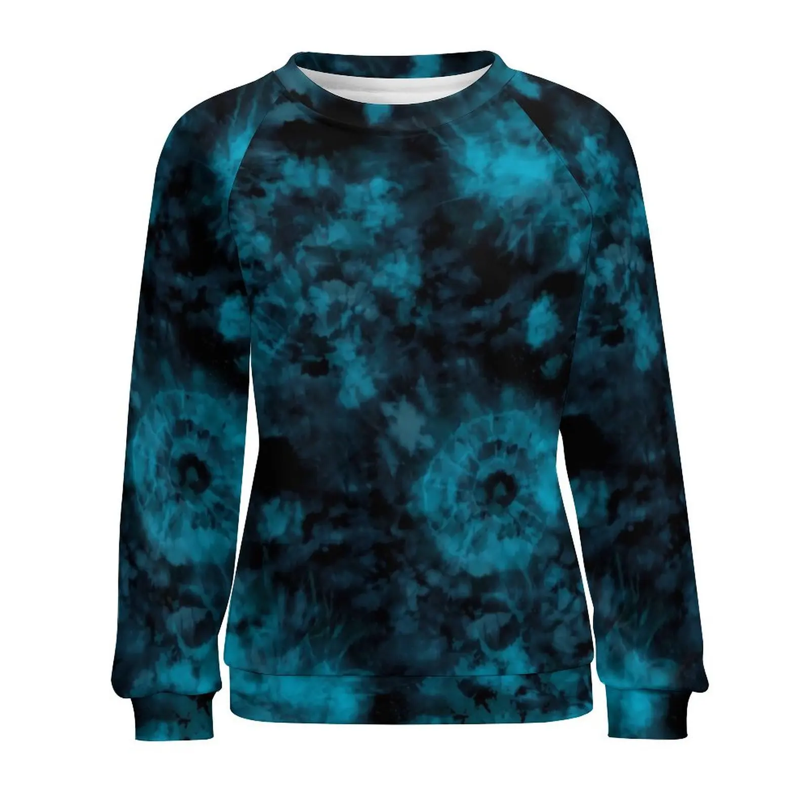 Felpe con cappuccio Tie Dye blu e nere arte astratta Harajuku felpa con cappuccio oversize femminile manica lunga Design carino abbigliamento Casual