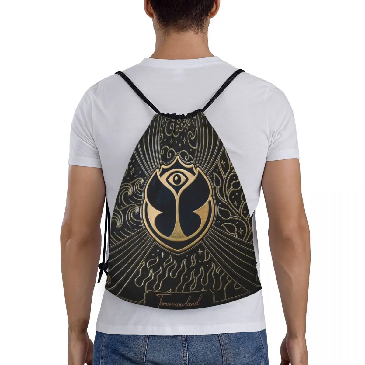 Custom Tomorrowland Drawstring Rugzak Tassen Lichtgewicht Belgische Elektronische Dance Muziek Gym Sport Sackpack Zakken Voor Yoga