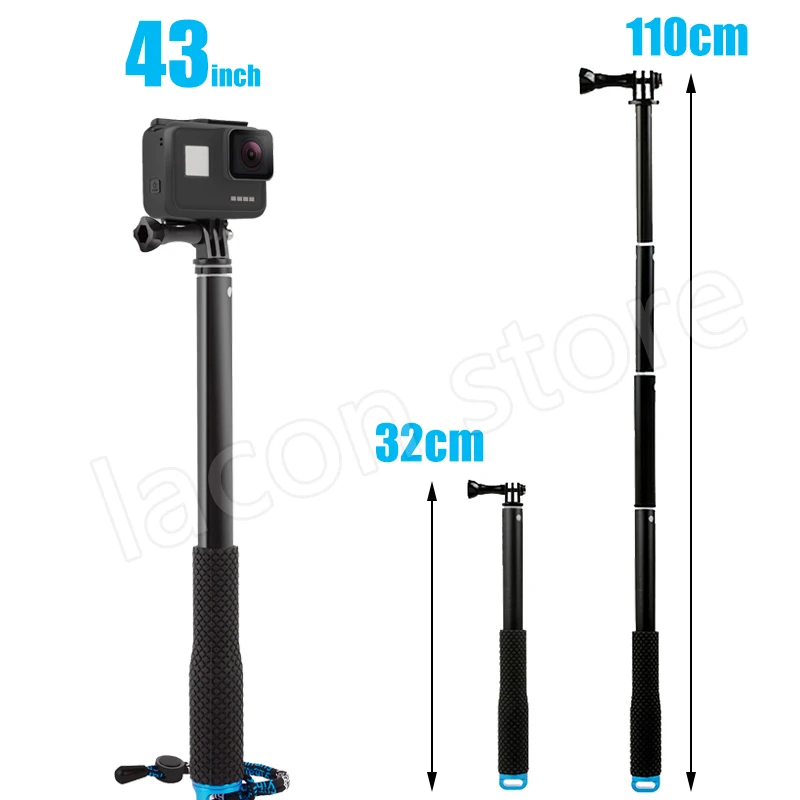 19 Inch Selfie Stick Diving Monopod for GoPro Hero 6 5 7 8 9 10 Black Tripod Session Action Camera Selfie Stick for Go Pro 2023