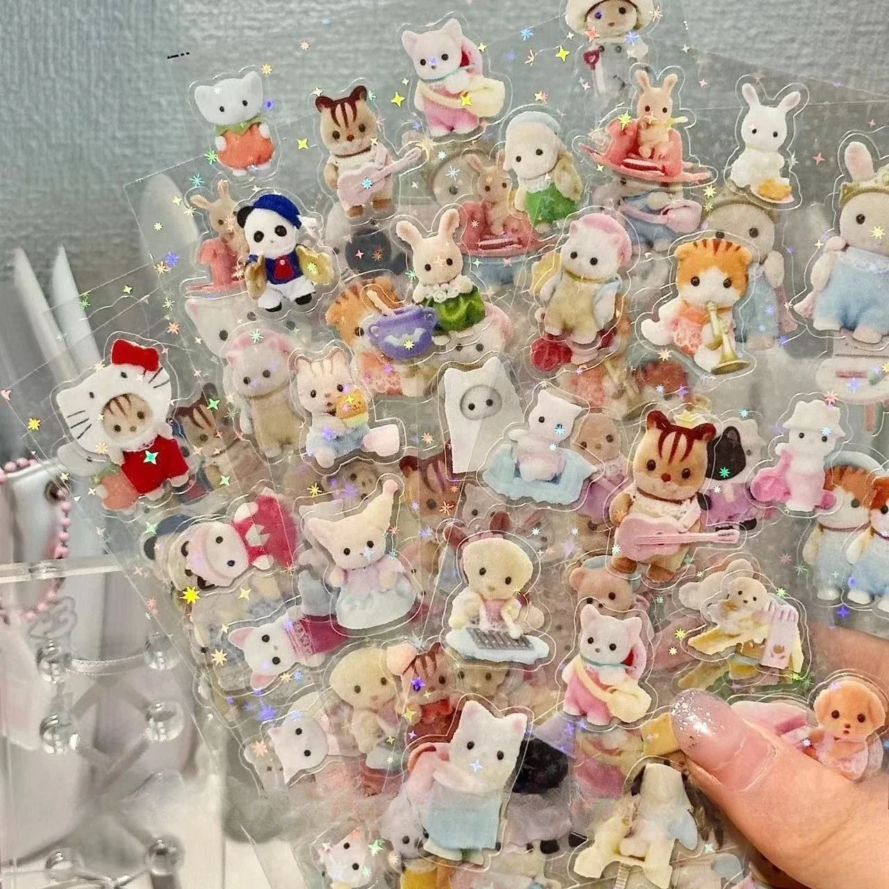 Sylvanian familles autocollant jouet pour enfants jouets de cuisine fille Sylvanians famille enfants jouets pour filles terres Silvania famille