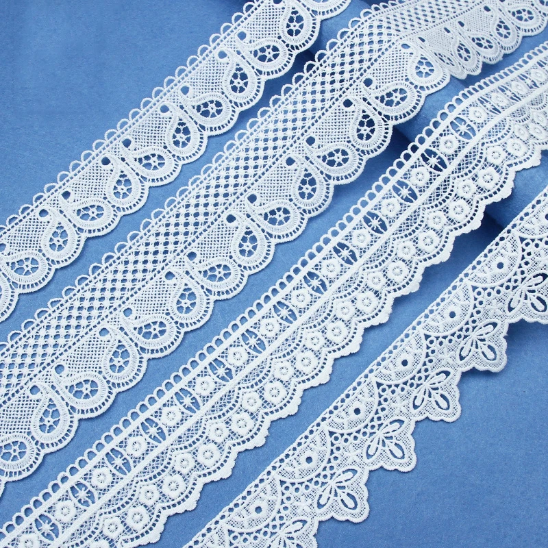

30 ярдов кружевная тканевая лента, водорастворимая молочная шелковая вышивка, новинка «сделай сам», односторонняя отделка штрих-кода, юбка, одежда