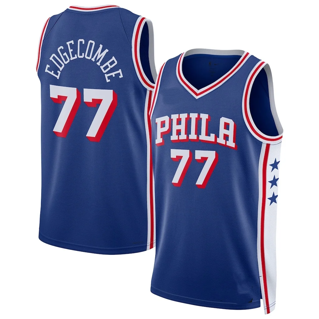 26-27 Herren Philadelphia James Fanatics Royal Fast Break Basketballtrikot Sommer Herren Damen Atmungsaktives Schnelltrocknendes Trikot – Detail 13