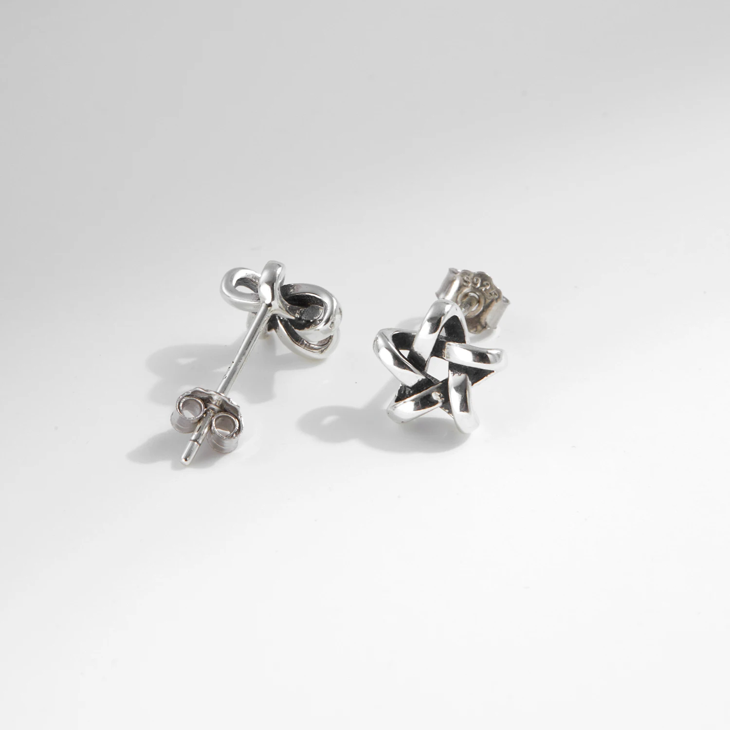 MODIAN 925 Sterling Silver Retro Exquisite Pentagram Stars Stud Earrings For Women Vintage Fine Jewelry Accessories