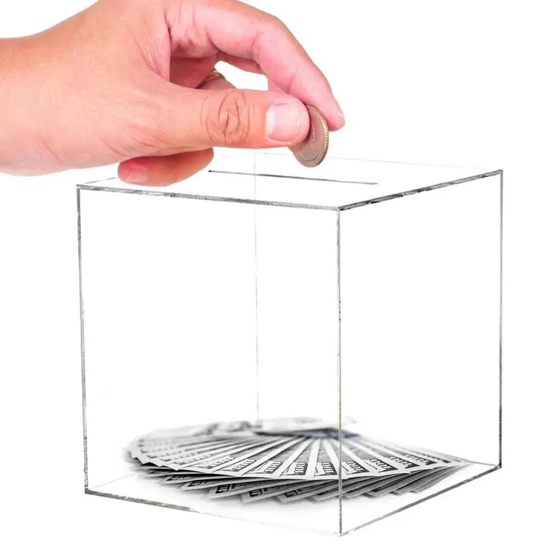 Acrylic Bank Box Unopenable Clear Bank Popular Boys Girls Money Money Boxes For Adults Glass Unbreakable Money