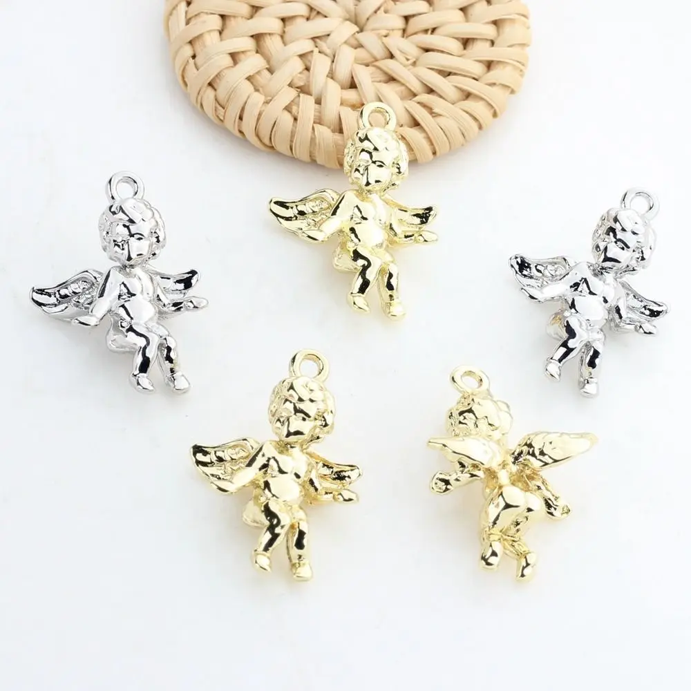 2Pcs Zinc Alloy Mini 3D Cupid Angel Charms Pendants For DIY Fashion Necklace Earring Jewelry Makings Accessories