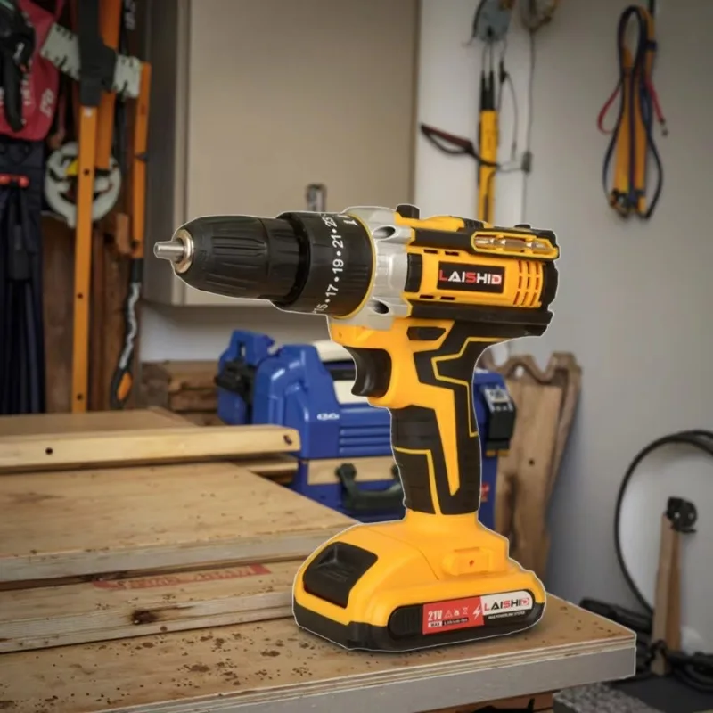 مثقاب لاسلكي BDIY OEM قابل لإعادة الشحن بسرعتين، مفك براغي كهربائي متعدد الوظائف من الليثيوم، بطارية متغيرة السرعة