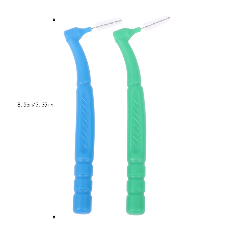 Cepillos de ortodoncia en forma de L, cepillo Interdental, limpieza entre dientes, Mini cepillo de dientes, viaje portátil, 10 piezas