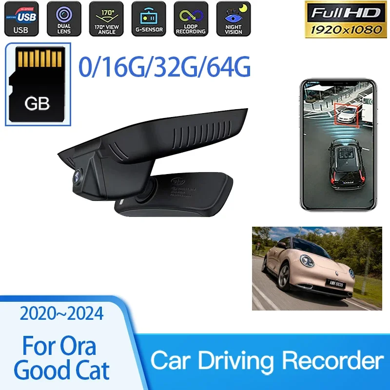 

Car Dashcam For GWM Ora Good Cat Funky Cat Haomao 03 ES11 2020~2024 Dash Cam Voor Players Road Recorders Camera Auto Accessories