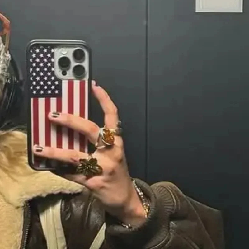 حافظة لهاتف آيفون 17 برو 13 12 14 15 16 Pro Max Plus wf USA Stars غطاء العلم الوطني #5