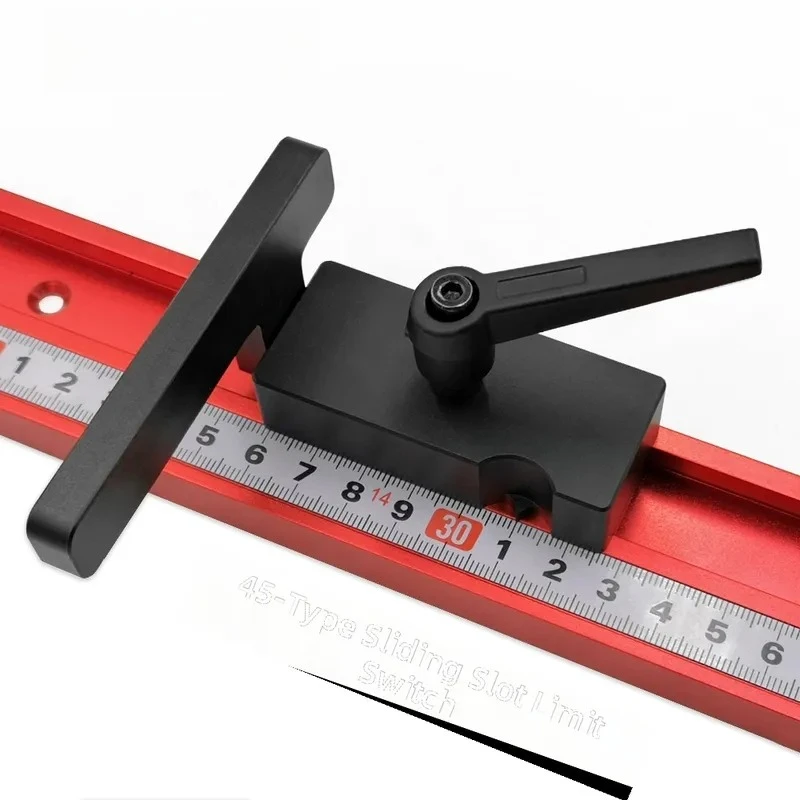 Limiteur de glissière pour le travail du bois de type 45 en alliage d'aluminium avec guide de positionnement à pointeur pour le bricolage