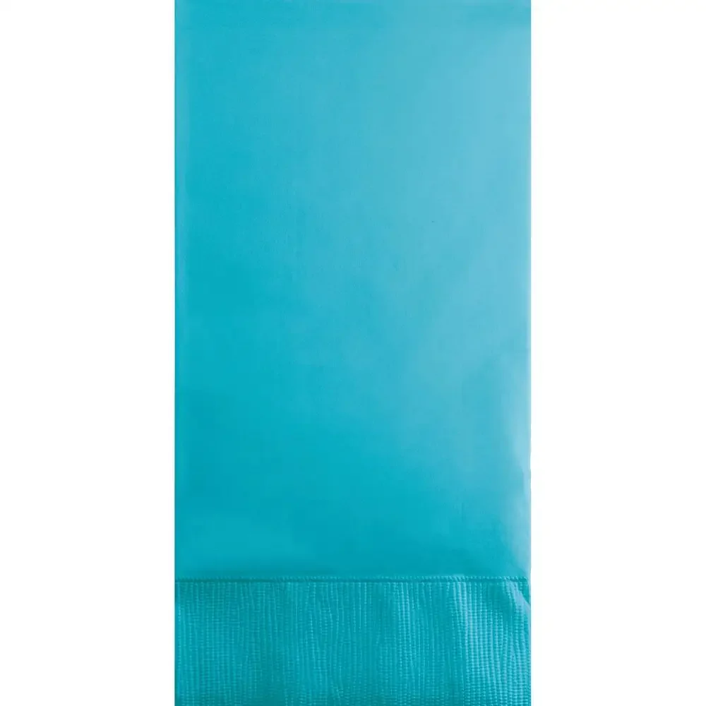 48 Count Bermuda Blue Paper Guest Towels Cocktail Party Supplies 3-Ply Elegant Disposable Napkins Coordination Perfect Buffet