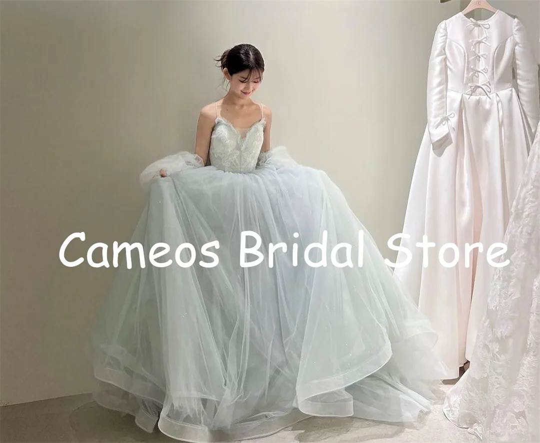 SONDR Princess 드레스 Ruffled Evening Dress Puff Sleeves Custom Made Tulle Lace Corset Korea Formal Prom Dress  Evening Gown Bridal