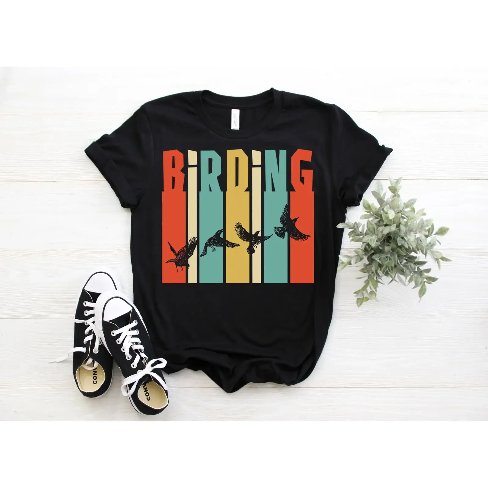 Vintage Retro Birding T Shirt Bird Watching for Lover Ornithologist Funny Nerd Birdwatching Birthday Present vintage Washed
