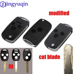 jingyuqin Modified cut Blade Car Remote Key Shell For HONDA Accord Civic CRV Pilot Fit 2007 2008 2009 2010 2011 2012 2013