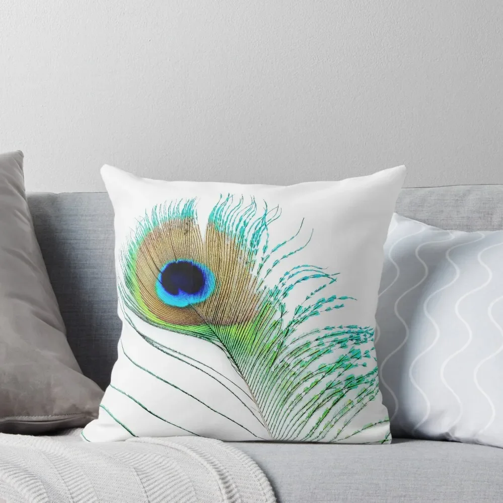 Peacock Feather (No 1) Peacock Tail Feather Throw Pillow Christmas Pillow home decor items pillow