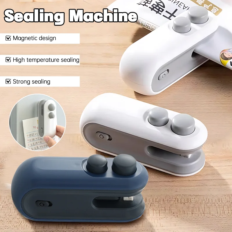 Mini Handheld Plastic Bag Sealer Portable Food Bag Heat Sealer Machine 2 in 1Sealer With Built-in Battery Kitchen Gadgets