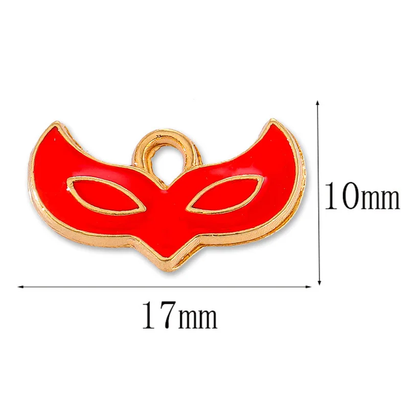 20 pcs/lot Fashion Gold Mask Alloy Enamel Pendant Accessories Charms for Women, Earrings/Necklace Handmade DIY Jewelry