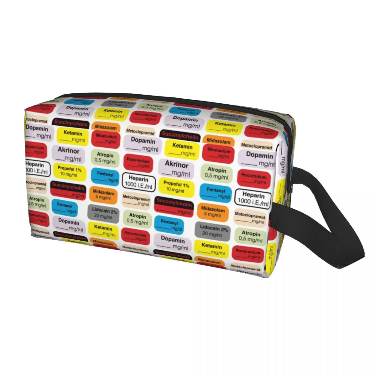 Cute Anesthesia Medication Doctor Medical Nurse Hospital Travel Toiletry Bag Makeup Cosmetic Organizer Beauty Storage Dopp Kit