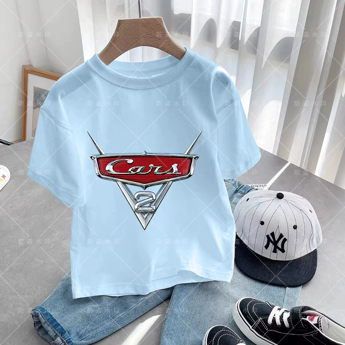 Disney Kids T-shirt Car Pixar Lightning McQueen cartoon Graphic Baby Girl Clothes Boy T-shirt Summer Kids T-shirt