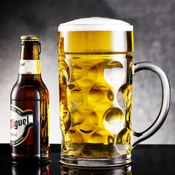 1000ml Transparent Lead Free Glass Beer Mug Craft Beer Mug Large Capacity Glass Cup Hero Cup 1 Liter Beer Mug